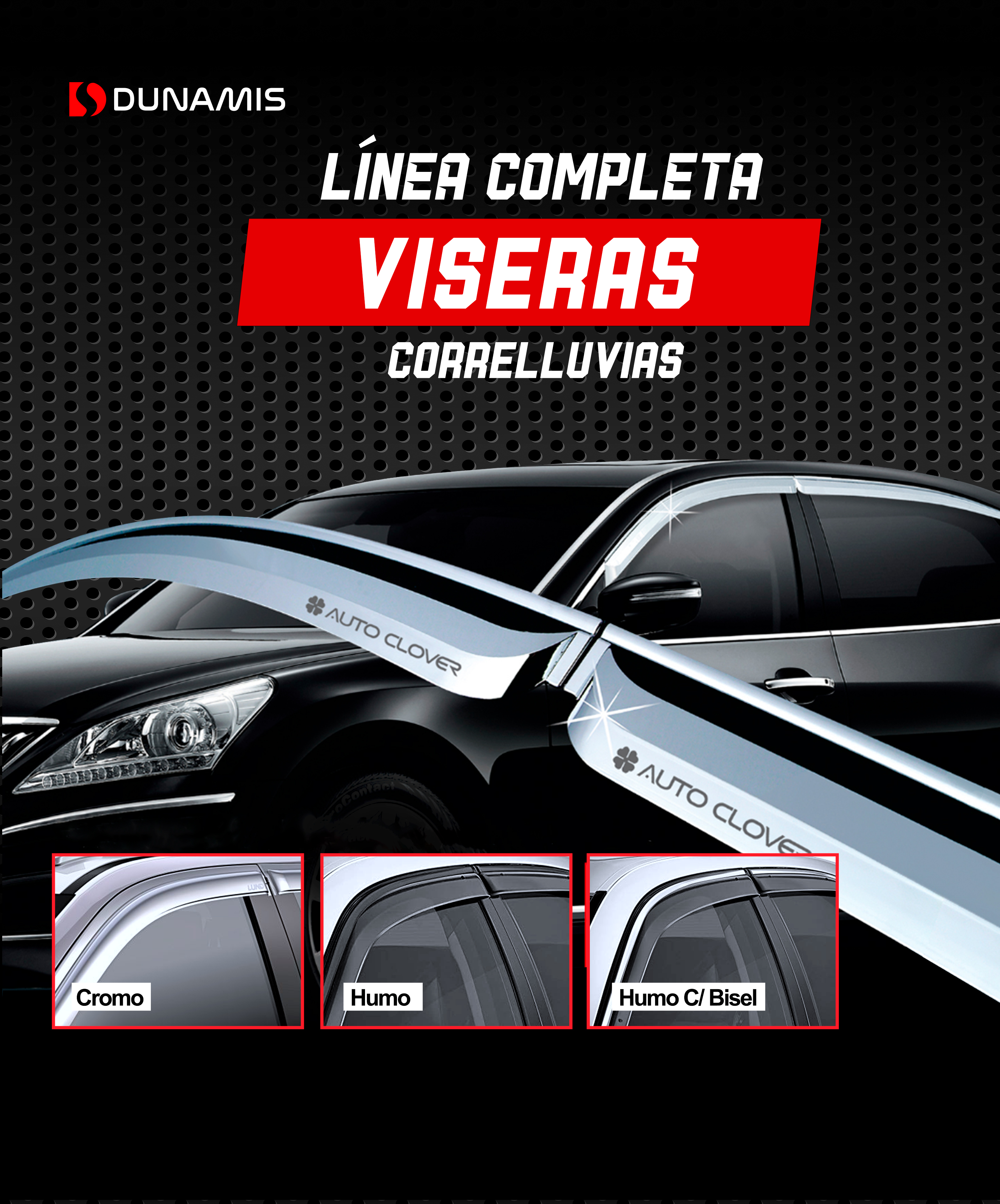 Visera de ventana/ correlluvias/ cortaviento en cromo y negro (humo) K'anchaq, Safe, Autoclover, Galio, K2 ,Mobis - Lima Arequipa Trujillo Cusco Chiclayo Puno Huancayo Ayacucho Piura Tacna Perú